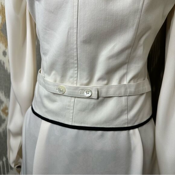 Ralph Lauren Cream with Black Trim Brushed Moleskin Cotton Waist Coat Gilet Vest - Picture 4 of 16